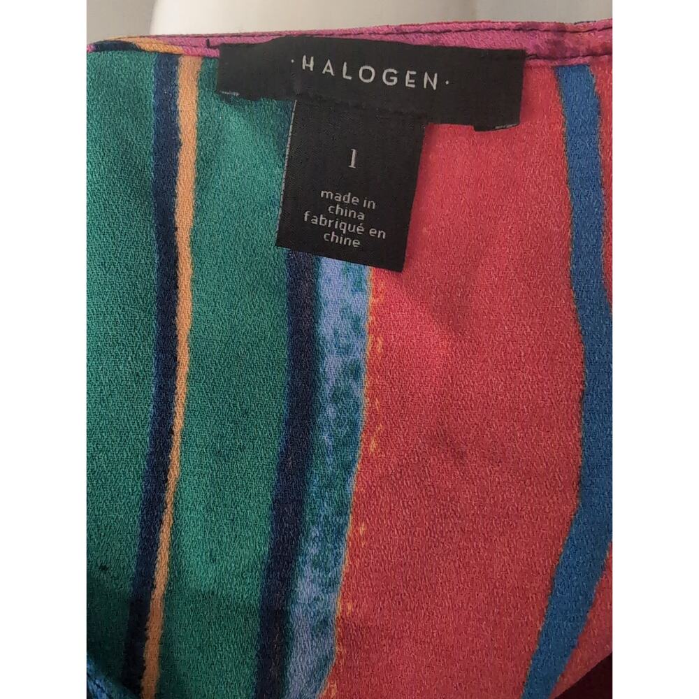 Halogen Boho Maxi Dress Multicolor Stripe Batwing Kimono Flowy Resort - Picture 6 of 7